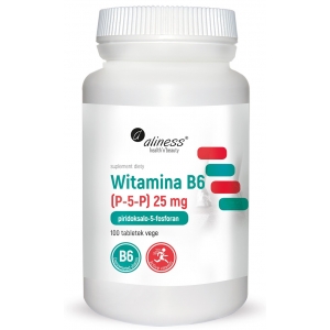 Witamina B6 (P-5-P) 25 mg 100 tabletek VEGE - Aliness